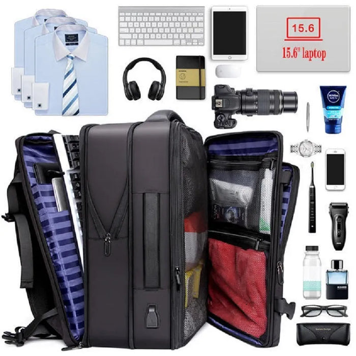 Backpack Travel Men Business Expandable USB Bag