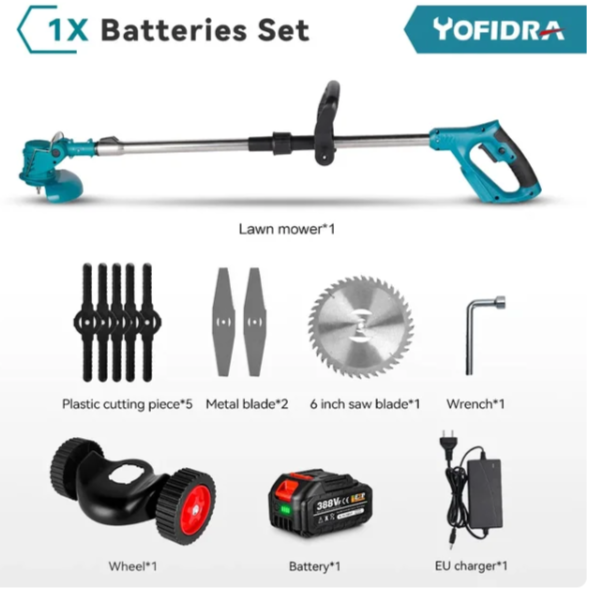 Yofidra 12000RPM Electric Folding Lawn Mower