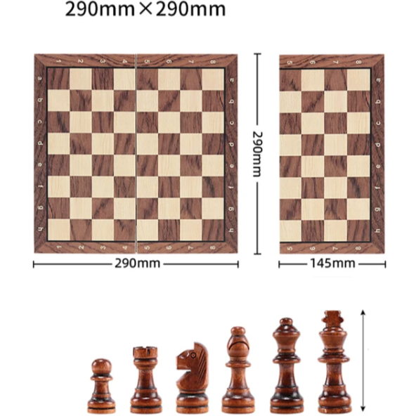 Foldable Wood Magnetic Chess Board Set