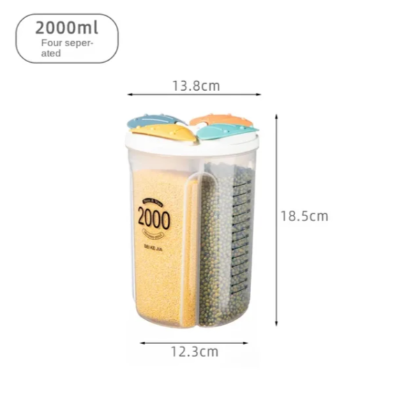 Large Food Storage Container with 360° Rotating Rice Barrels