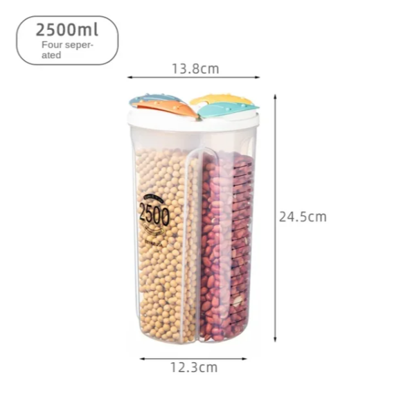 Large Food Storage Container with 360° Rotating Rice Barrels