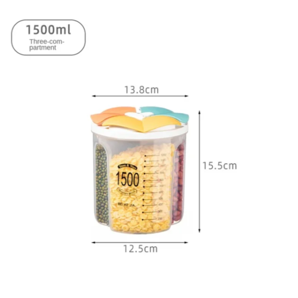 Large Food Storage Container with 360° Rotating Rice Barrels