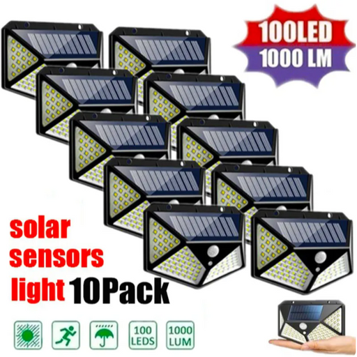 100 LED Solar Power Wall Light with Motion Sensor