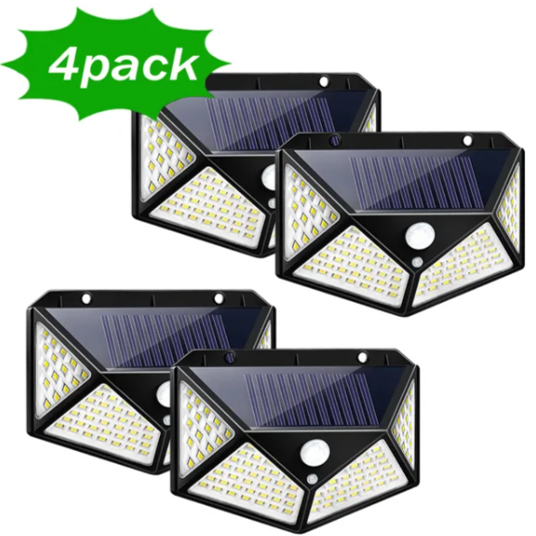 100 LED Solar Power Wall Light with Motion Sensor