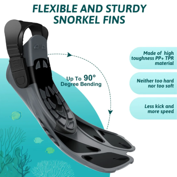 Snorkel Fins with Adjustable Buckles