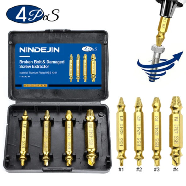 NINDEJIN Damaged Screw Extractor Drill Bit Set