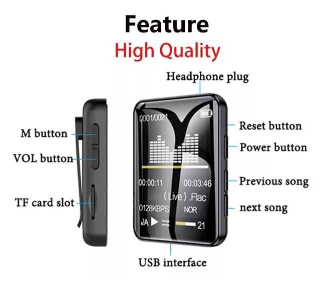 2022 New MP3 Player with Bluetooth 5.0