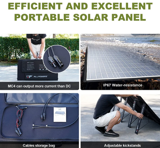 ALL POWERS Foldable Solar Panel 60W Solar Charger with MC-4 Output