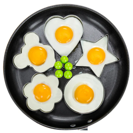 Stainless Steel 5 Style Fried Egg Pancake Shaper Omelette Mold