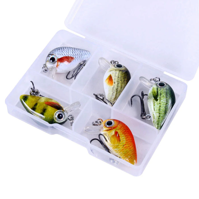 HENGJIA 5 pcs 1.5g 3cm Mini Crankbait Kit