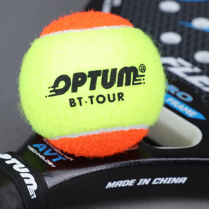 12 pcs OPTUM BT-TOUR Pressure Beach Tennis Balls with Mesh Shoulder Bag