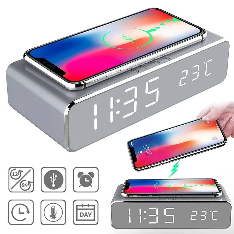 Wireless Charger Time Alarm Clock