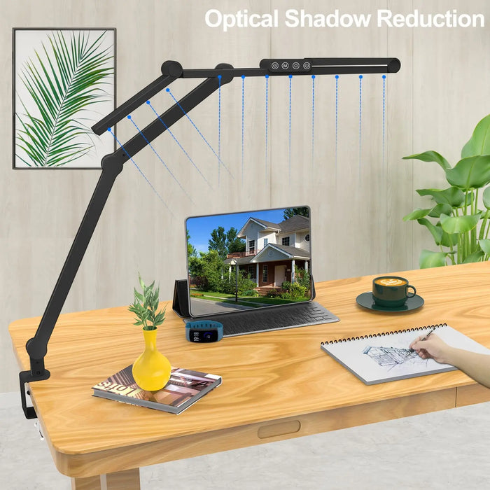 LED Desk Lamp with Clamp and EU charger - Architect Desk Lamp for Home Office