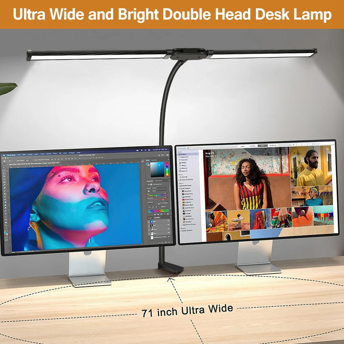 Double-Headed LED Clip-Type Remote Control Desk Lamp