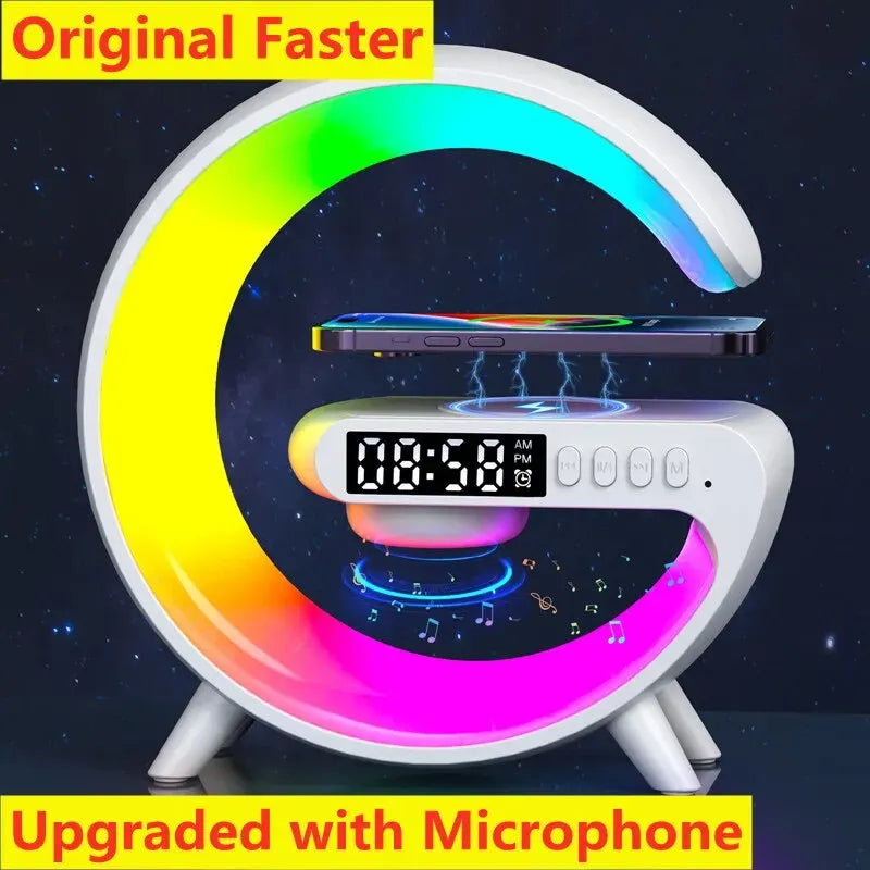 Wireless Charger Stand Speaker Lamp with Alarm Clock