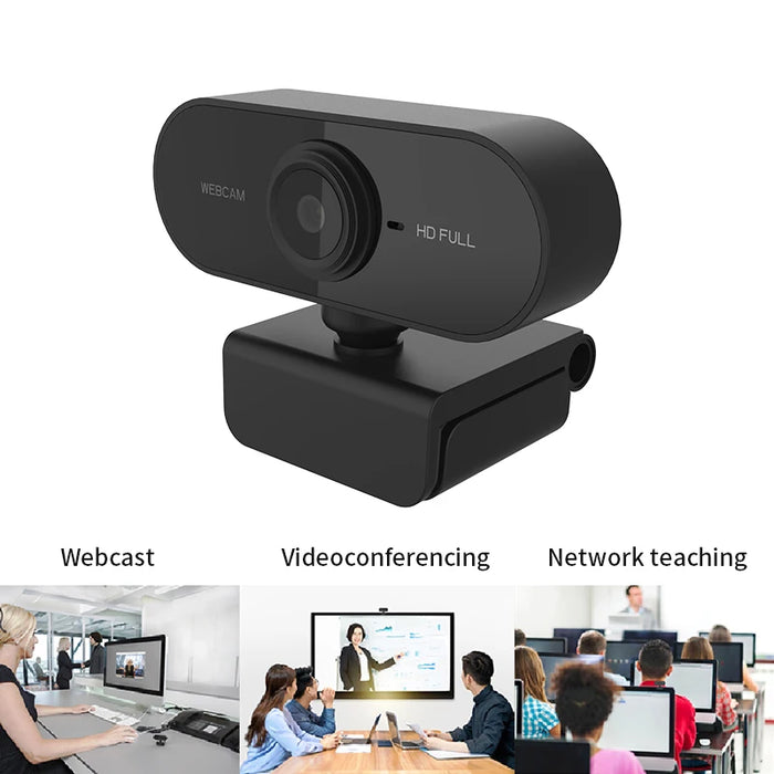 1080P HD Webcam with Built-in Microphone for Online Courses and Conferences