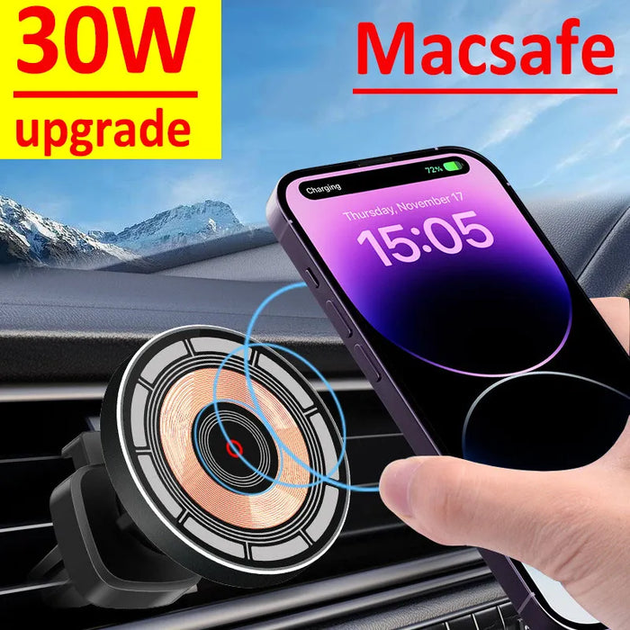 30W Magnetic Car Wireless Charger Phone Holder Stand