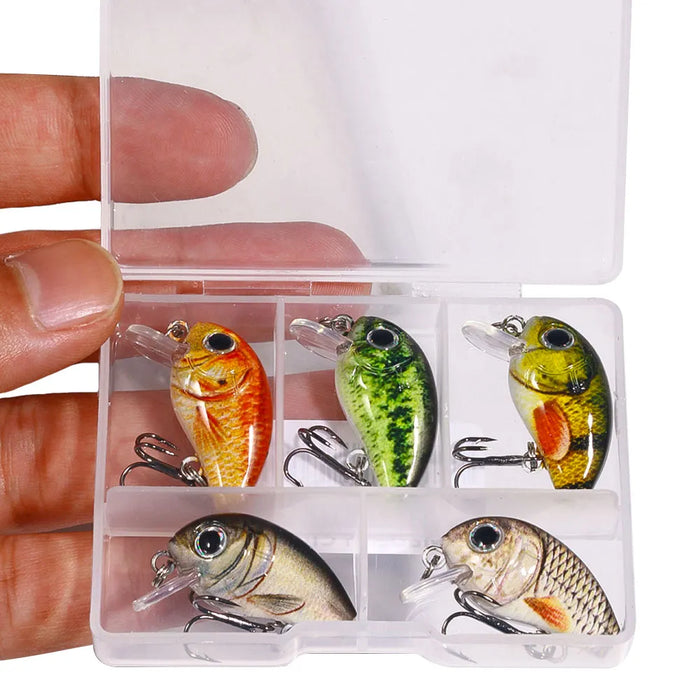 HENGJIA 5 pcs 1.5g 3cm Mini Crankbait Kit