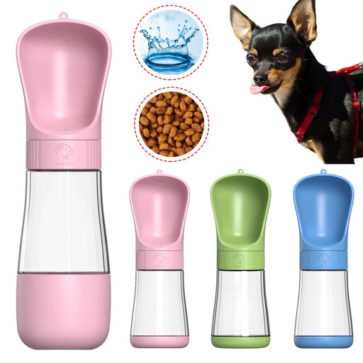 Dog Water Bottle Portable 2 in 1 Food Dispenser