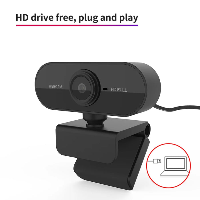 1080P HD Webcam with Built-in Microphone for Online Courses and Conferences