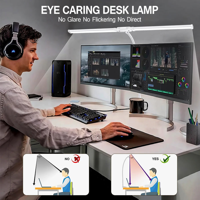 Double-Headed LED Clip-Type Remote Control Desk Lamp