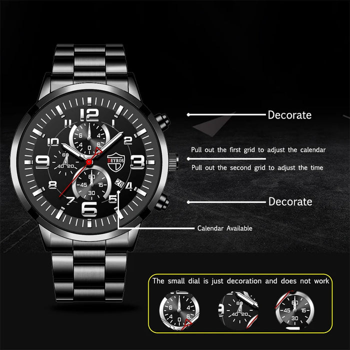 2023 Brand Men's Luxury Stainless Steel Quartz Watch