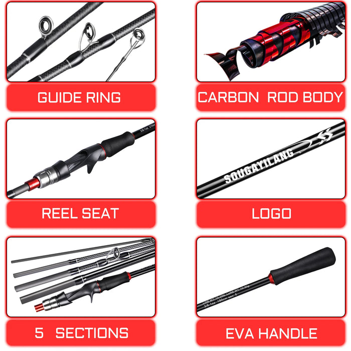 Sougayilang Carbon Fiber Lure Fishing Rod