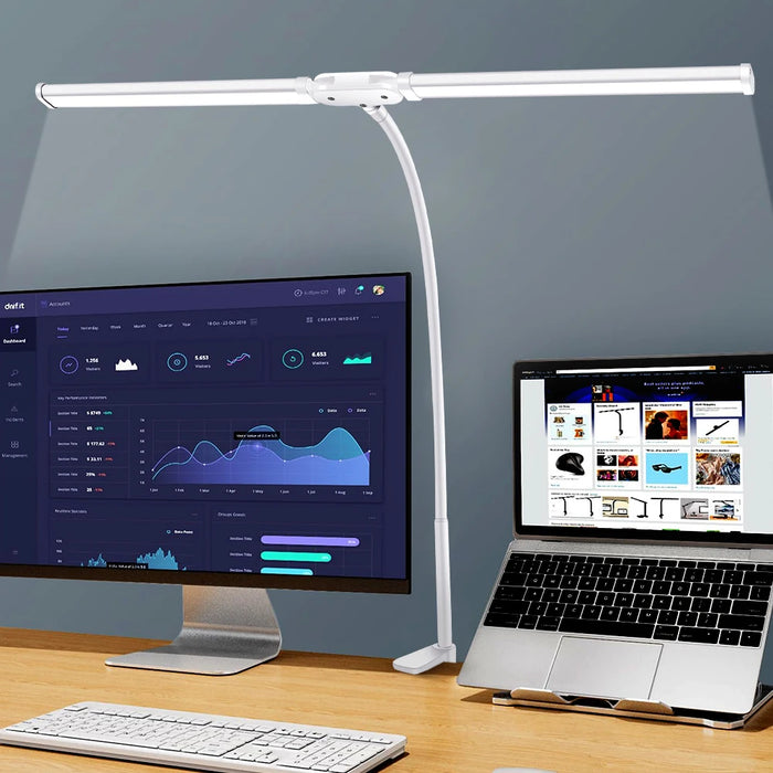 Double-Headed LED Clip-Type Remote Control Desk Lamp