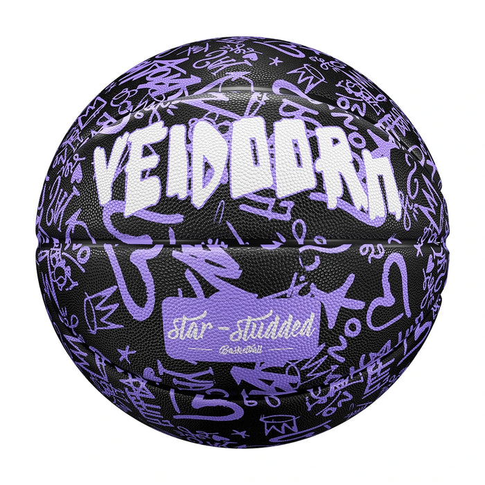 Black Purple Rubber Basketball - Official Size 7