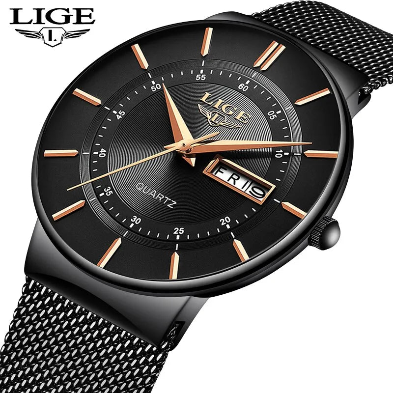 LIGE 2024 Luxury Men's Watch