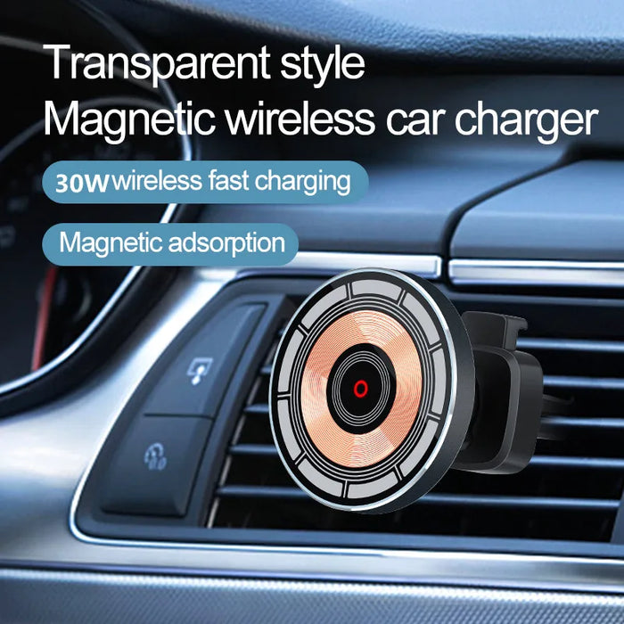 30W Magnetic Car Wireless Charger Phone Holder Stand