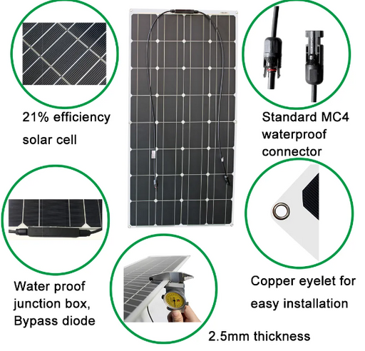 DGSUNLIGHT 100W and 200W 12V Portable Solar Panels