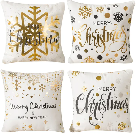 4-Pack Christmas Decorations Pillow Covers