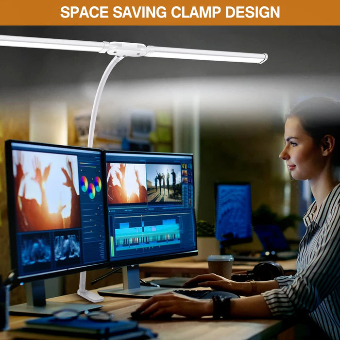 Double-Headed LED Clip-Type Remote Control Desk Lamp