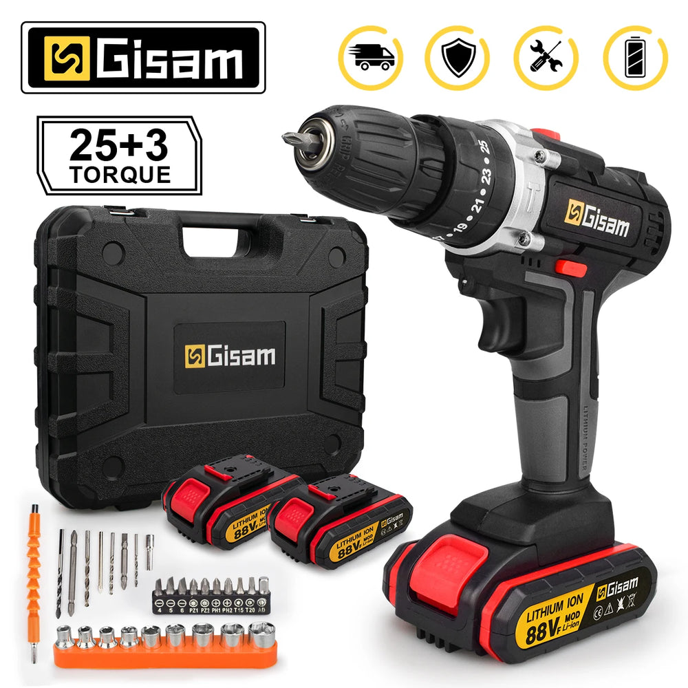 25+3 Torque Cordless Drill Electric Screwdriver