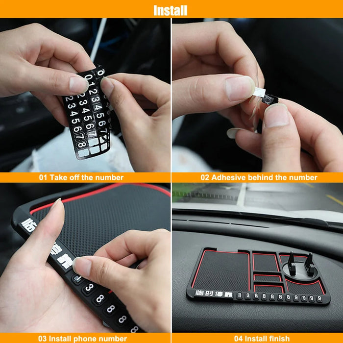 Silicone Car Anti-Slip Mat with Phone Holder and Gadget Organizer