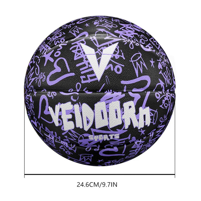 Black Purple Rubber Basketball - Official Size 7