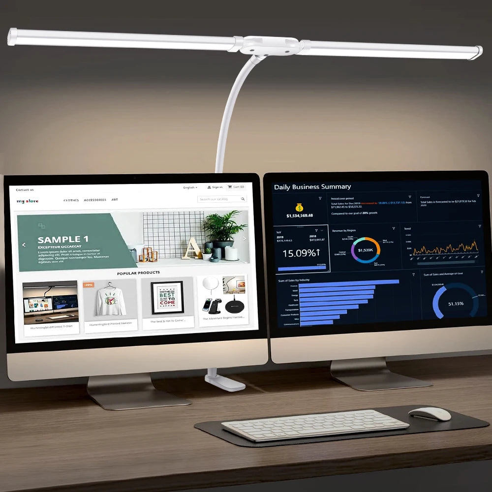 Double-Headed LED Clip-Type Remote Control Desk Lamp