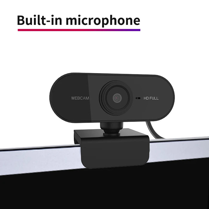 1080P HD Webcam with Built-in Microphone for Online Courses and Conferences